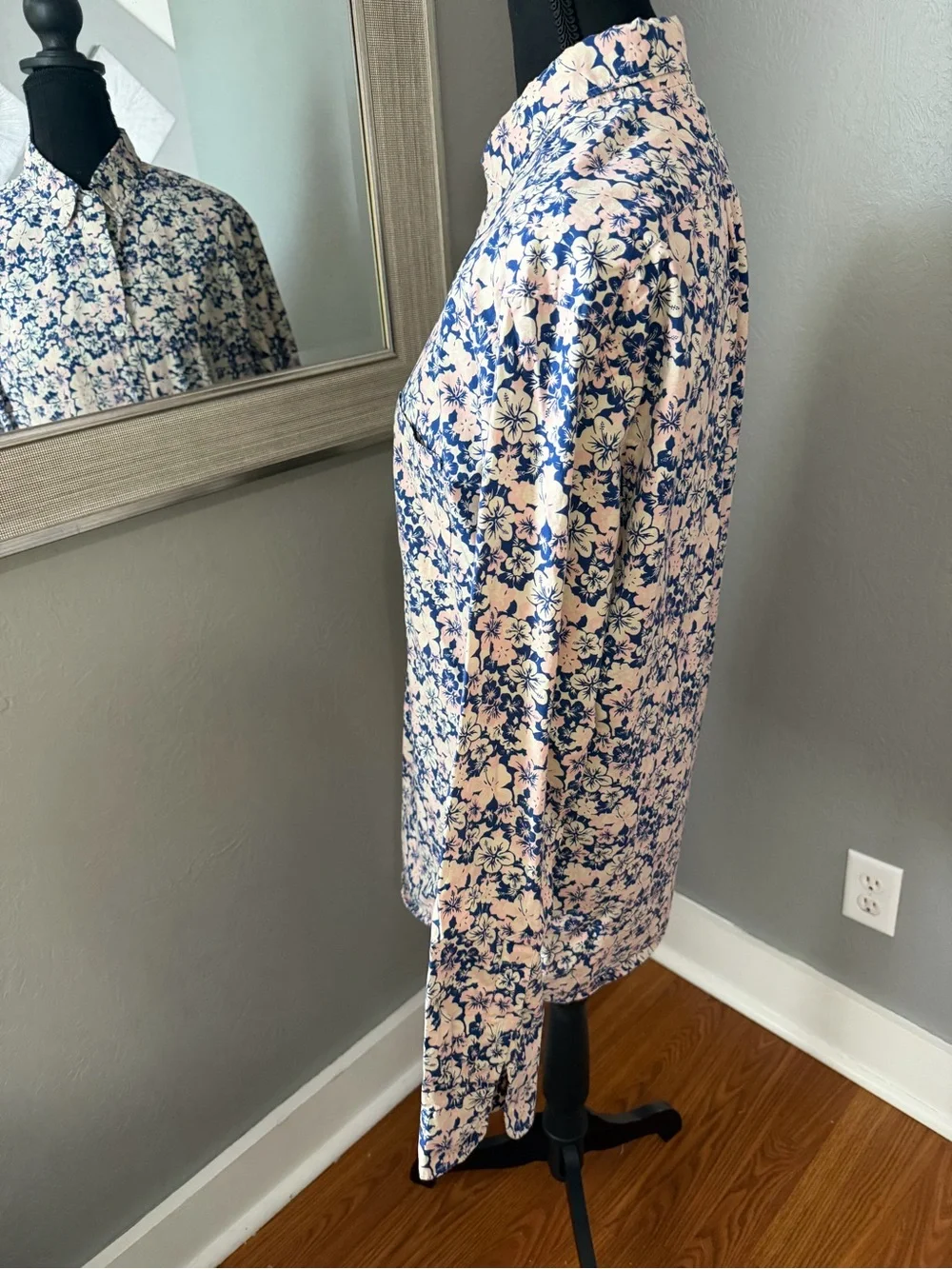 J. Crew Secret Wash Stretch Organic Cotton Floral Poplin Preppy Slim Fit Small